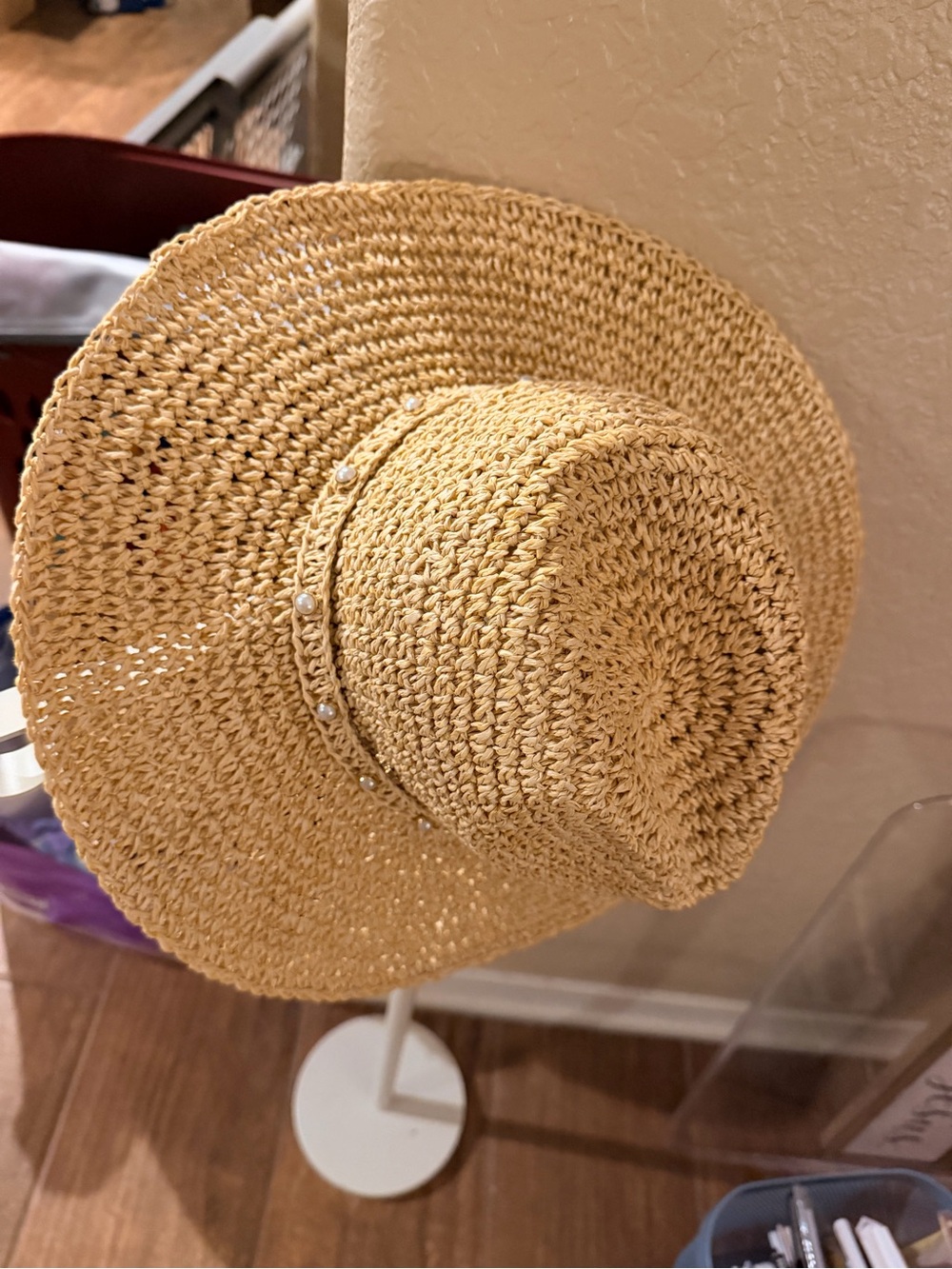 Kendra Scott womens Straw Sun Hat with Pearl Band - Natural